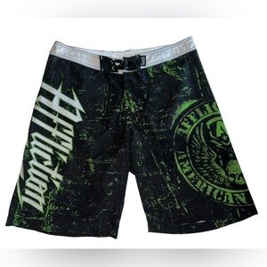 Affliction Men's Swim Shorts - Black and Green